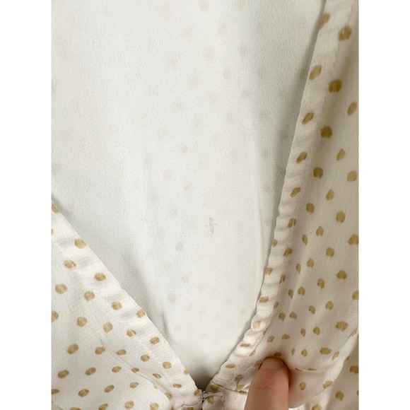 NWT 1.STATE Womens Bon Voyage Satin Polka Dot Blouse Peplum Low Back Top Small - Picture 9 of 12